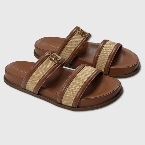 Tommy Hilfiger Jiana Slide Sandals - NEW Womens 8.5 Natural / Tan - #48599-CL2 - Picture 1 of 3